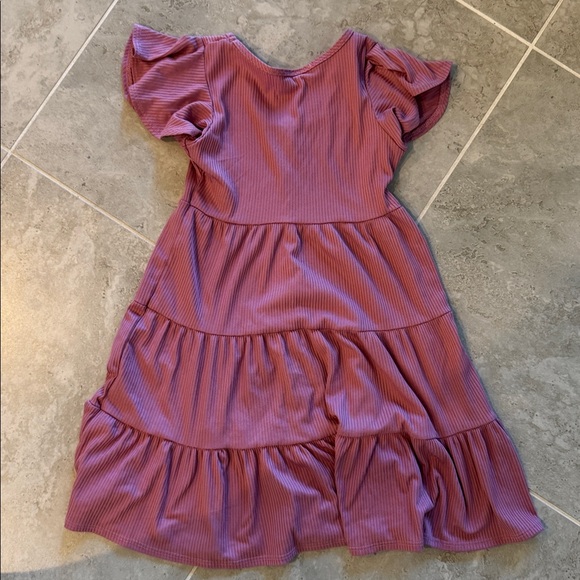 Dreamgirl Lilac Buttoned Kids Dress - Picture 3 of 3